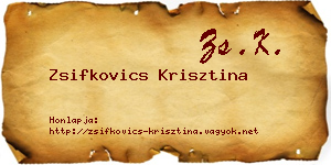 Zsifkovics Krisztina névjegykártya