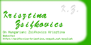 krisztina zsifkovics business card